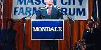 Walter Mondale speaking at a Farmer's Forum in Mason City, ...