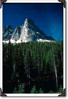Liberty Bell Mountain Over Lake And Trees