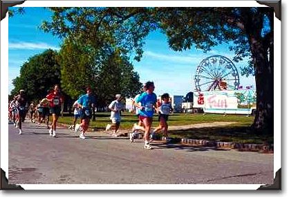 Marathoners pass amusement park