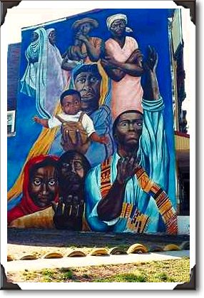 Afro-American wall mural
