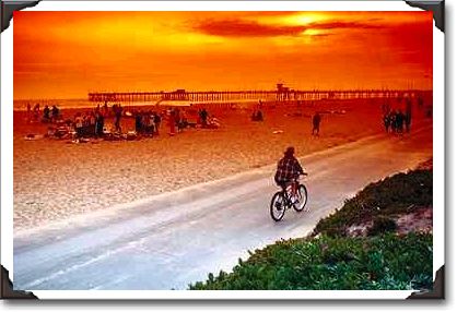 Summer sunset at the beach, Huntington Beach, California