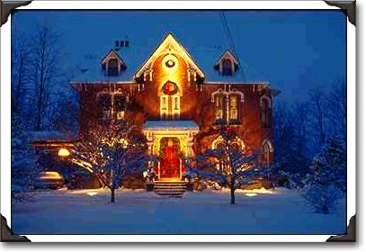 Home decorated for Christmas in upstate New York