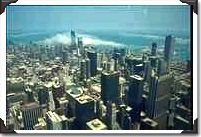 General view from top of Sears Tower, downtown Chicago