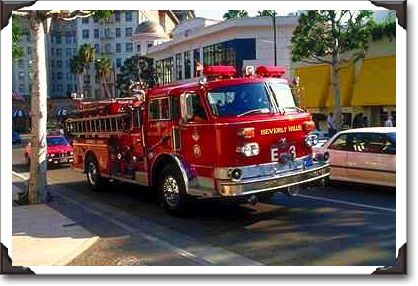 Fire truck, Beverly Hills, California