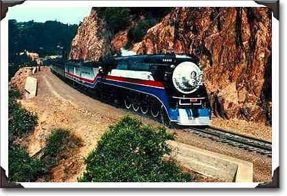 American Freedom Train 4449 at Cape Horn, California