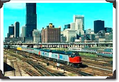 Amtrak EMD FRP-45 No. 626, leaving Chicago, Illinois