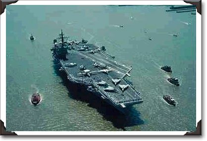 "USS John F. Kennedy", entering New York harbor, Fleet Week