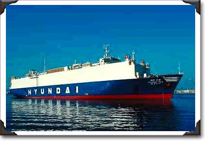 Hyundai No. 2, car ship, Los Angeles Harbor, California