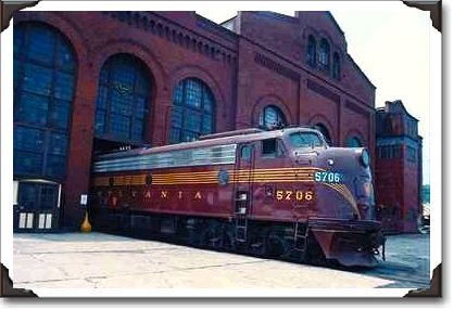 Pennsylvania railroad EMD E-8 restored in 1988, Reading, Pennsylvania