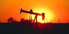 Oil well pump at sunset, Illinois