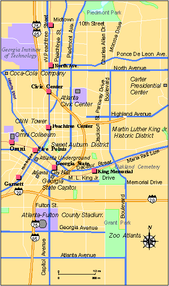 Atlanta Metro Map, Georgia
