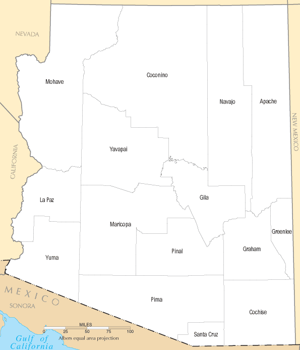 Arizona Counties Map