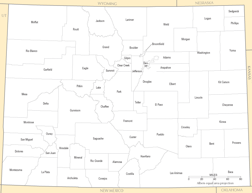 Colorado Counties Map