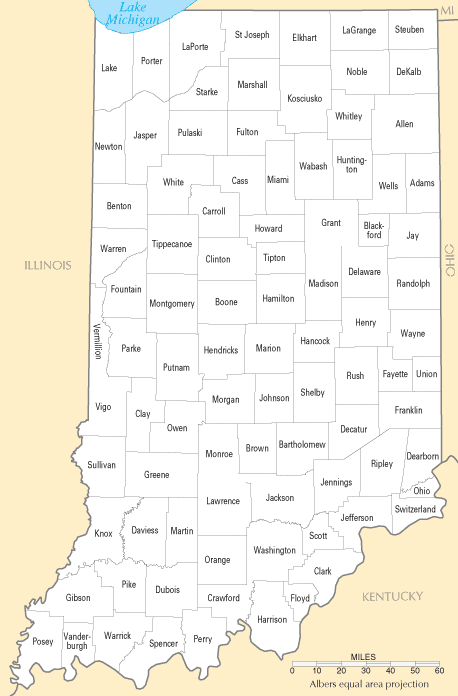 Indiana Counties Map