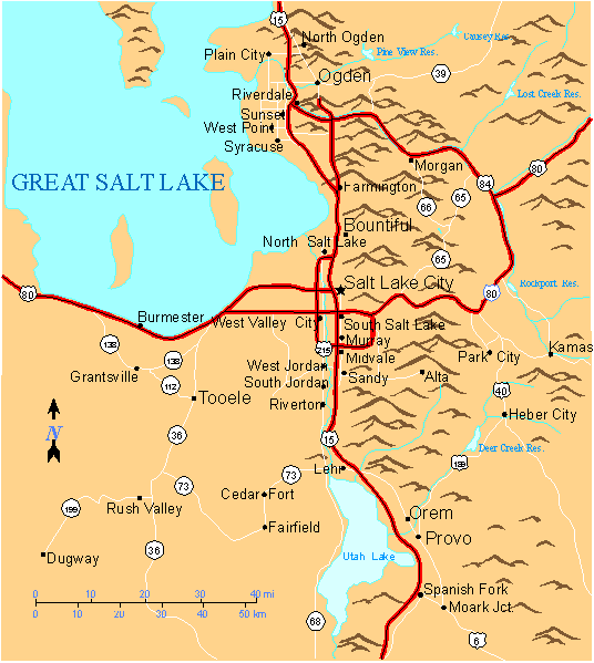 Salk Lake City Map, Utah
