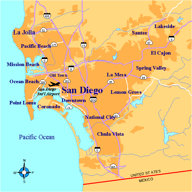 San Diego Metro Map, California