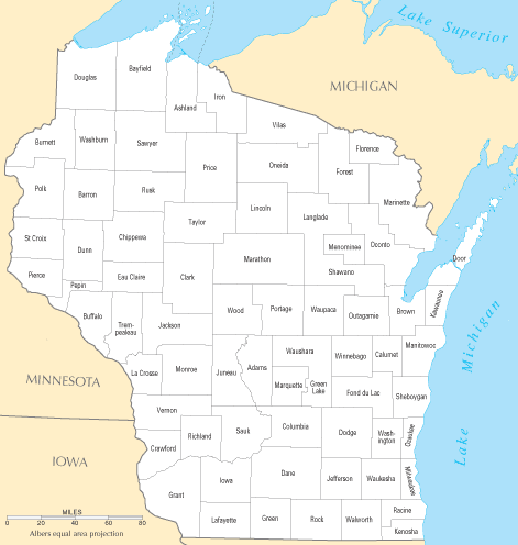 Wisconsin Counties Map