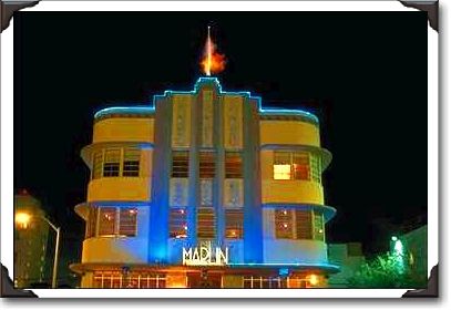 Art Deco District at night, Miami Beach