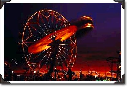 Carnival rides at dusk, Pima County Fair, Arizona