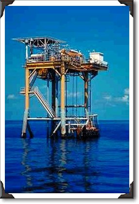 Oil production platform, 35 miles off Texas coast