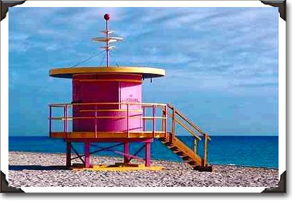Space-age lifeguard pavilion, South Miami Beach