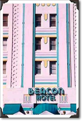 Delicate sculptured pastel design, Miami Beach Hotel