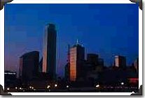 City at dawn, Dallas, Texas