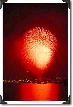 Fireworks over water, Seattle, Washington