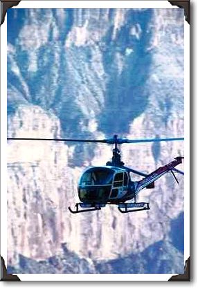 Helicopter flying in Grand Canyon
