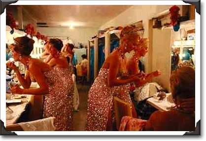 Chorus girls in dressing room of Sahara Hotel