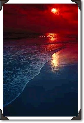 Sunset, ocean, sand, seashore, Florida