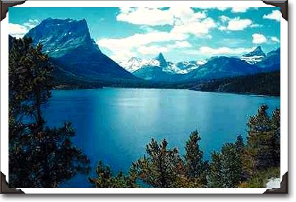 Rocky Mountain lake view, Glacier National Park, Montana