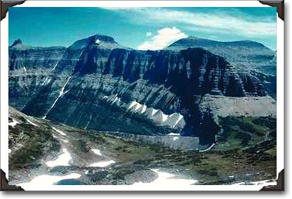 High view of Rocky Mountains, Glacier National Park, Montana