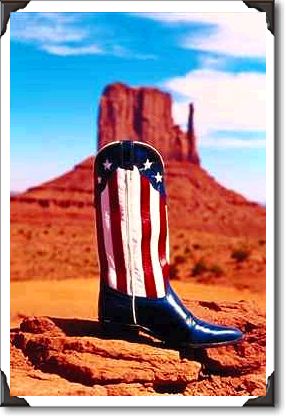 Lone cowboy boot, Monument Valley, Arizona
