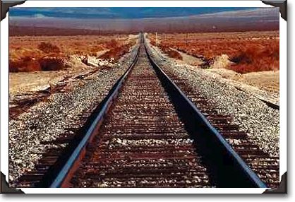 Train tracks, Mojave Desert, California