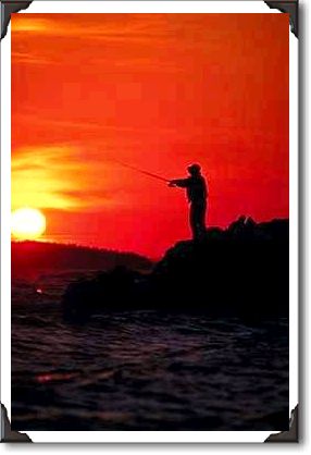Fishing at sunset, Hockamok Head, Swans Island, Maine