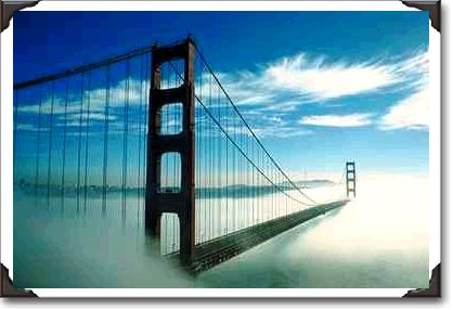 Golden Gate Bridge and summer fog, San Francisco, California
