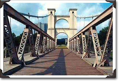 Old suspension bridge, Waco historical site, Texas