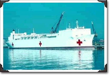 USNHS "Mercy", hospital ship, San Diego Naval Station, California