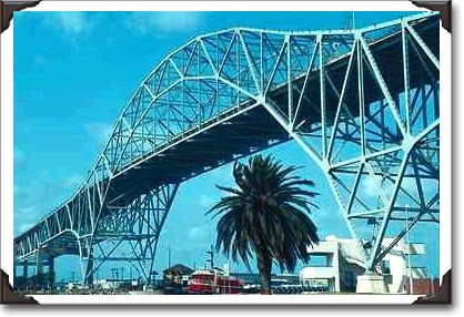 Impressive harbor span bridge, southern Texas