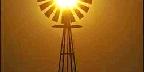 Sun and windmill, eastern Washington