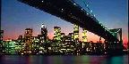City skyline bridge, New York City