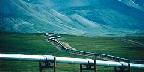 Trans-Alaska Pipeline winds through Atigun Pass, Brooks Range, Alaska
