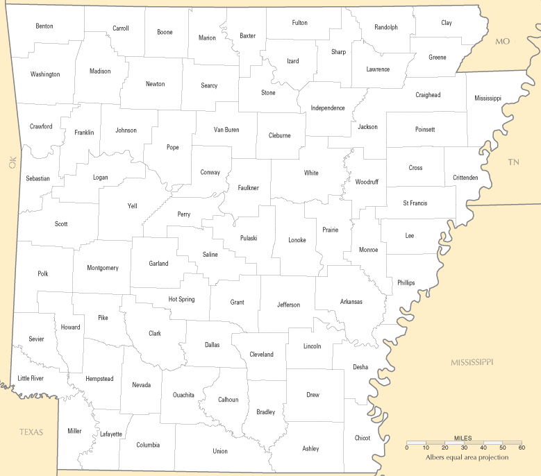 Arkansas Counties Map