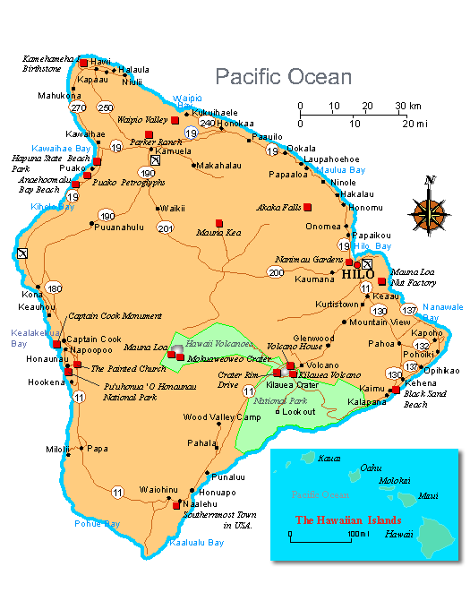 Hawaii Island Map, Hawaii