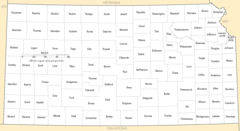 Kansas Counties Map