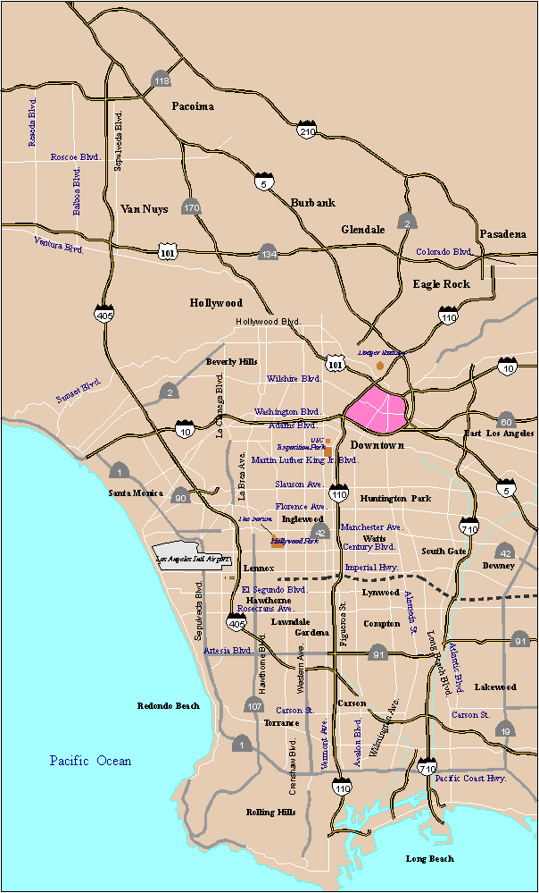 Los Angeles Metro Map, California