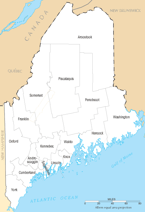 Maine Counties Map