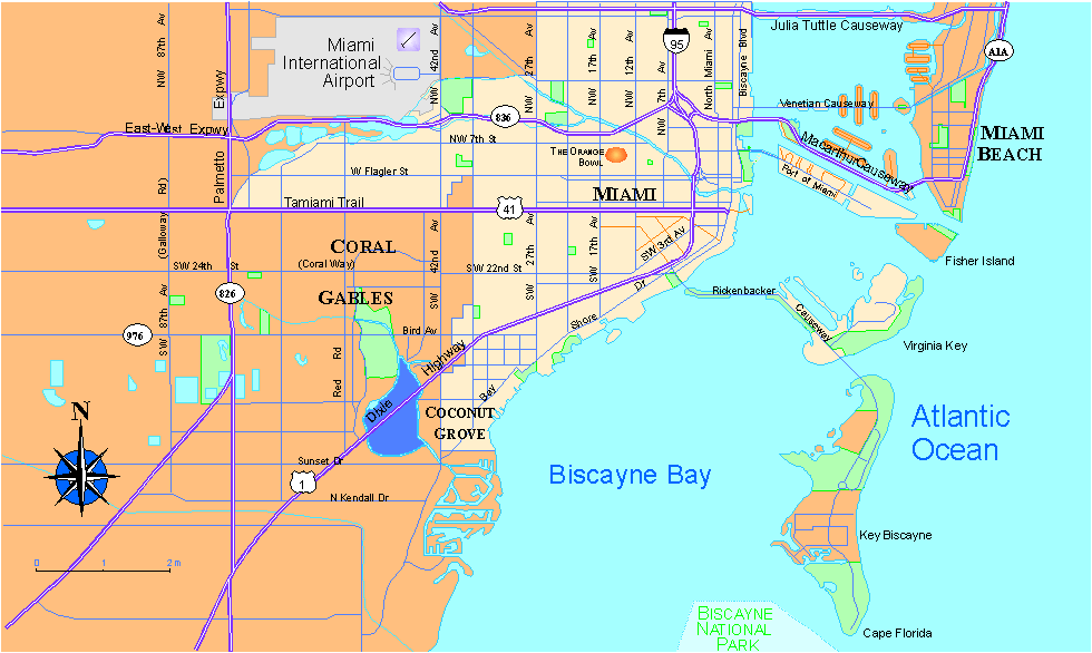 Miami Map, Florida