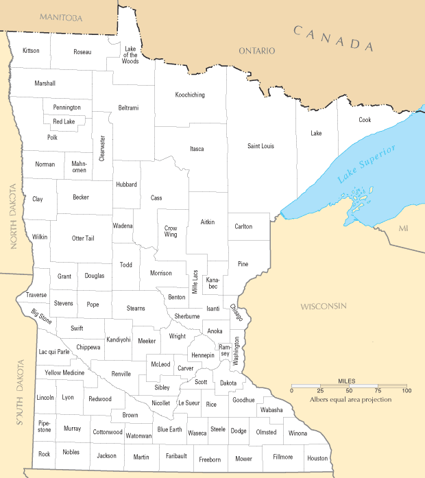 Minnesota Counties Map